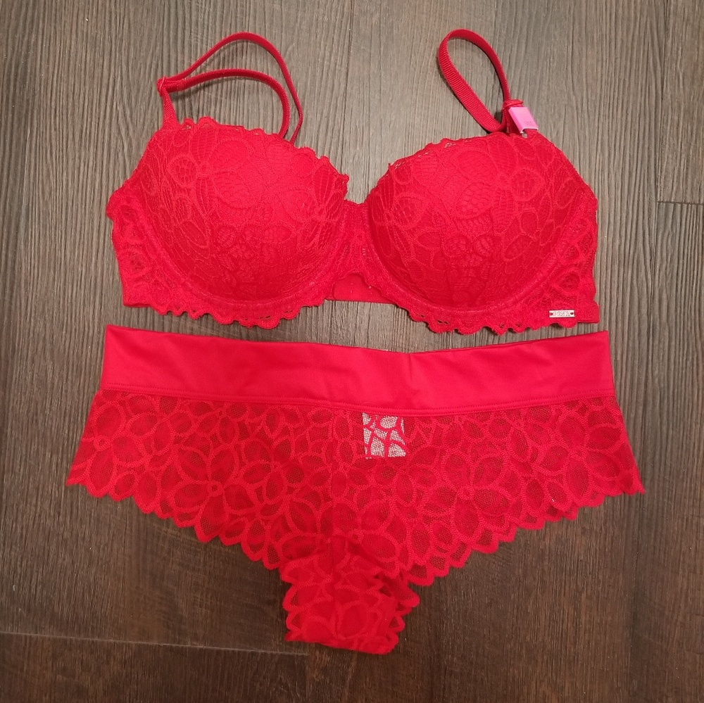 V.S. Pink push up bra & panty set